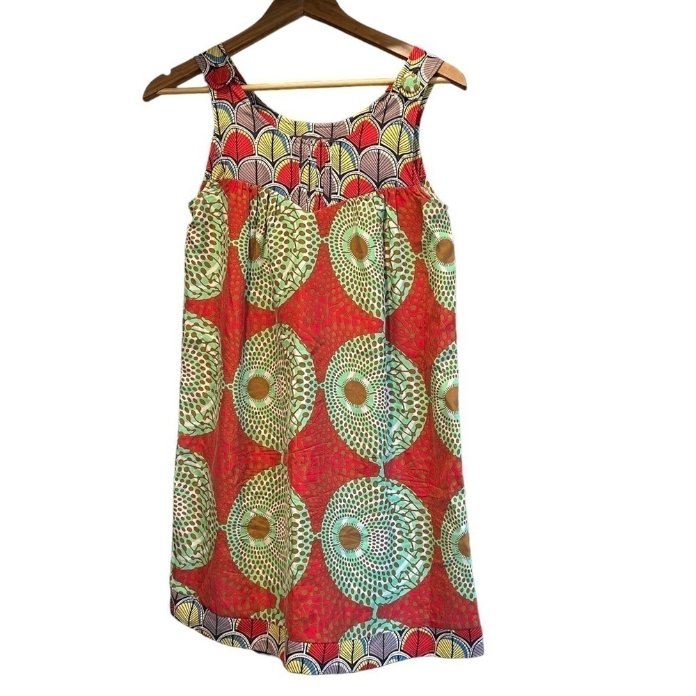 Central Park West Multipattern Multicolor 100% Silk Tank Dress Size S